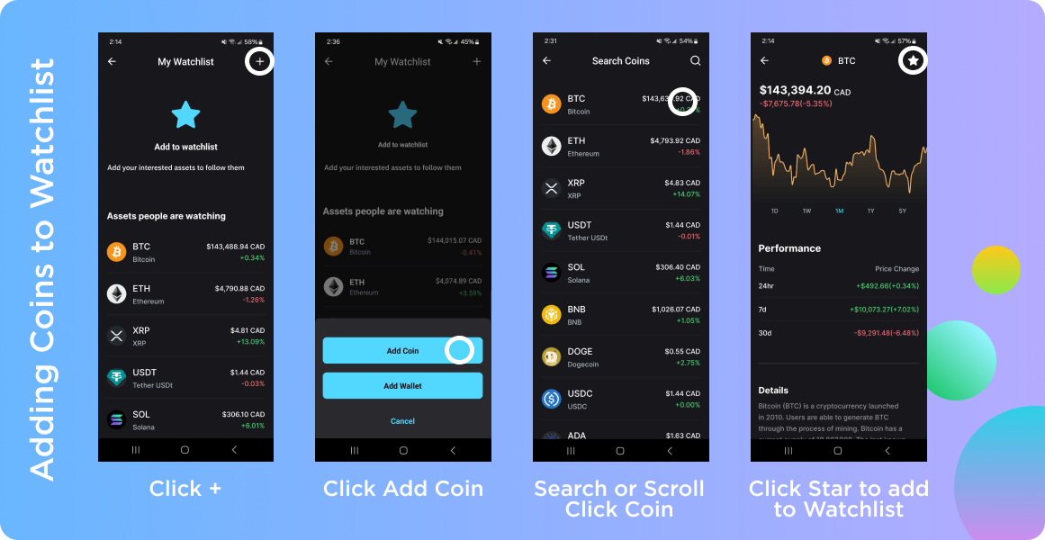 Adding Coins to your Watchlist